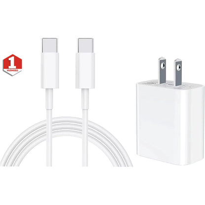 20W USB C Power Delivery Wall Charger, Type C Charger PD Fast Charging with 6Ft Type C to Type C Cable Compatible with Iphone 15/15 Pro/Max, Ipad Pro,Macbook, White