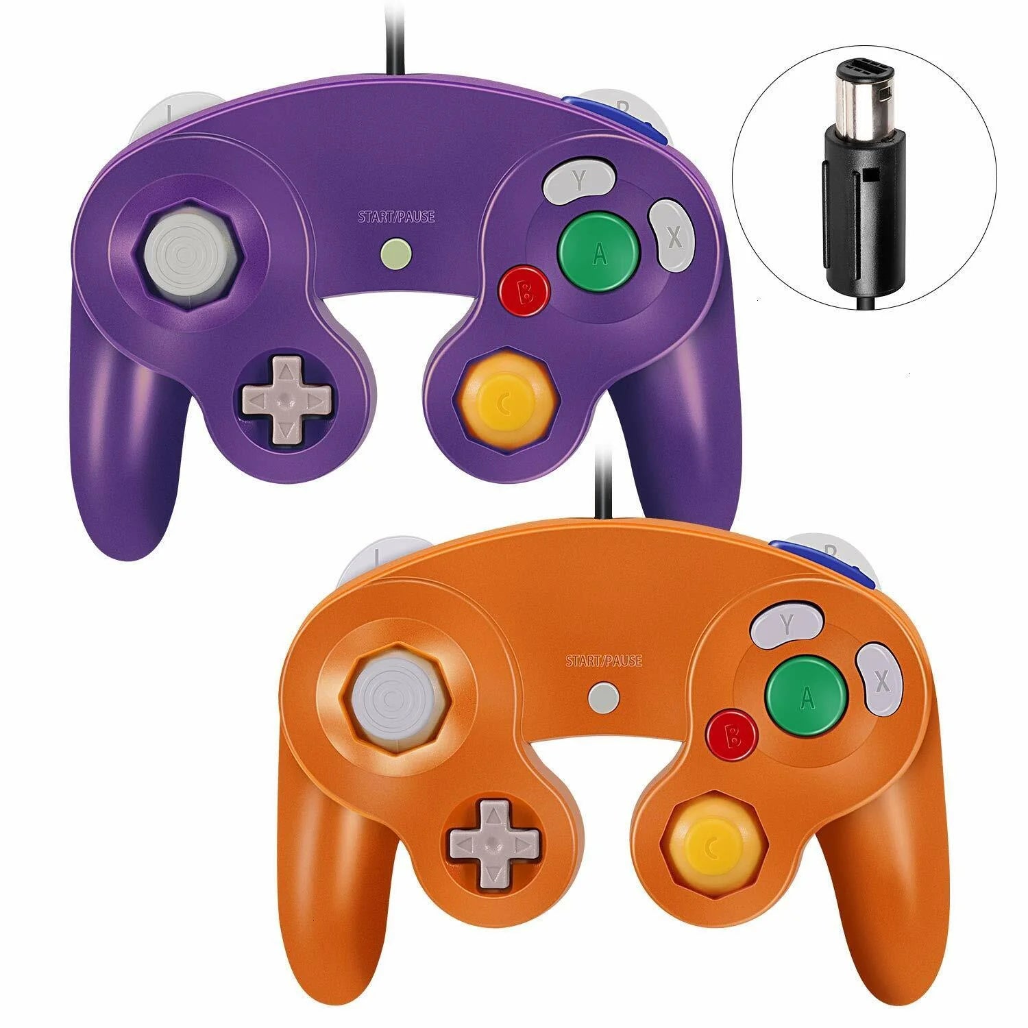 2 Pack Wired NGC Controller Gamepad for Nintendo Gamecube GC & Wii U Console USA