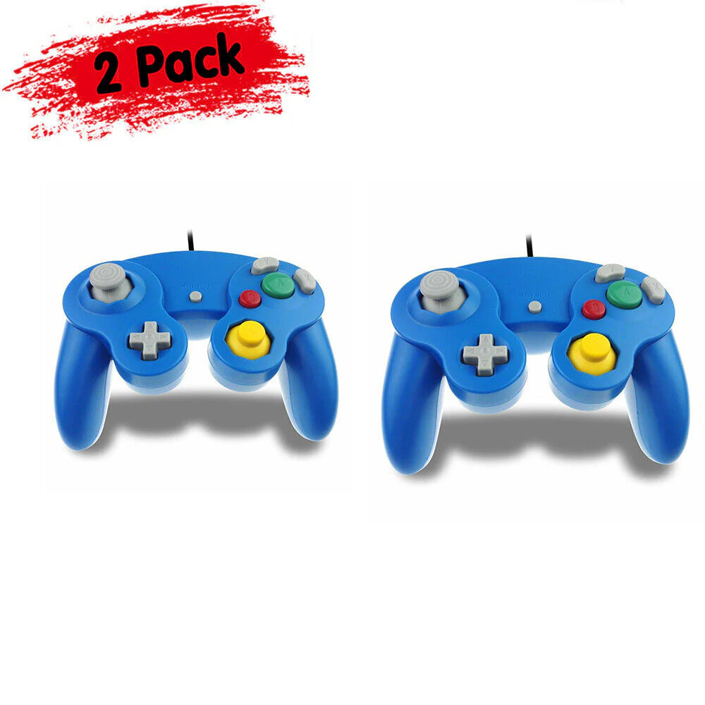 2 Pack Wired NGC Controller Gamepad for Nintendo Gamecube GC & Wii U Console USA